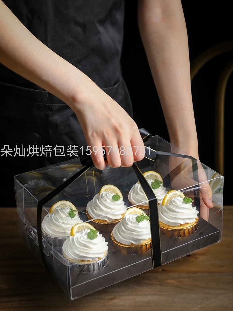 6 Cups Black Transparent Cake Box Cup Cake Packaging Box Paper Cup Transparent Plastic Dessert to-Go Box 6 Cups Black Transparent Cake Box Cup Cake Packaging Box Paper Cup Transparent Plastic Dessert to-Go Box