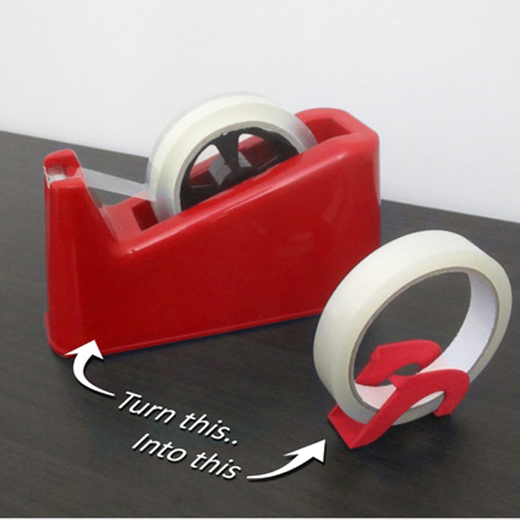Cross-Border Flick and Stick 24mm Tape Dispenser Double-Sided Adhesive Tape Small Tape Base Office Supplies Tape