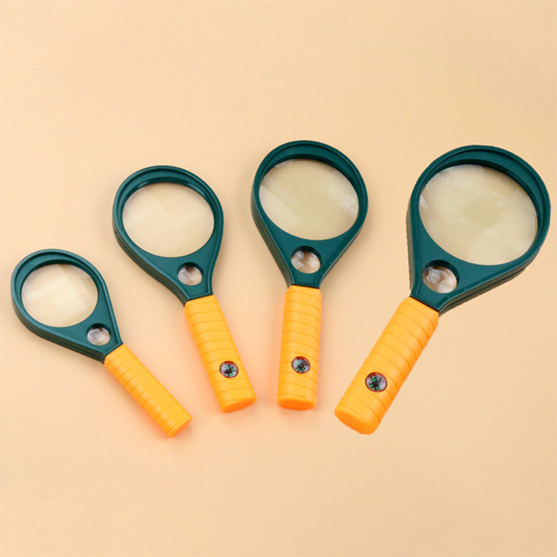 MG89075 double light handheld reading magnifying glass for old students teaching glass lens magnifying glass wholesale.