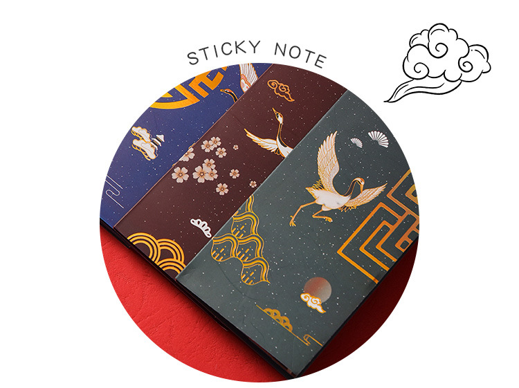 Creative Chinese Style Boxed Gilding Sticky Note Set Tearable Note Student Ancient Style Tearable Sticky Note Sticker