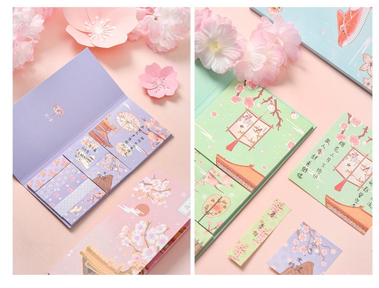 Creative Chinese Style Boxed Gilding Sticky Note Set Tearable Note Student Ancient Style Tearable Sticky Note Sticker