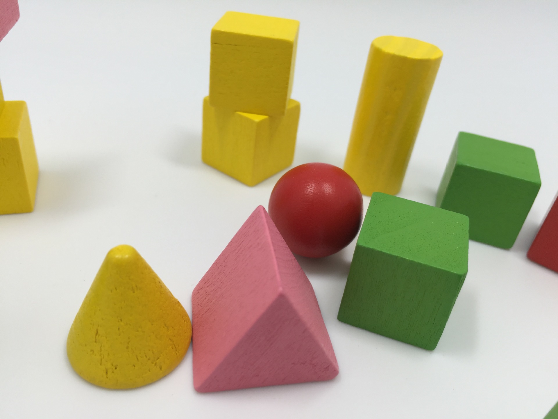 Mathematics teaching aid cube geometry color solid cube wood conical triangular square