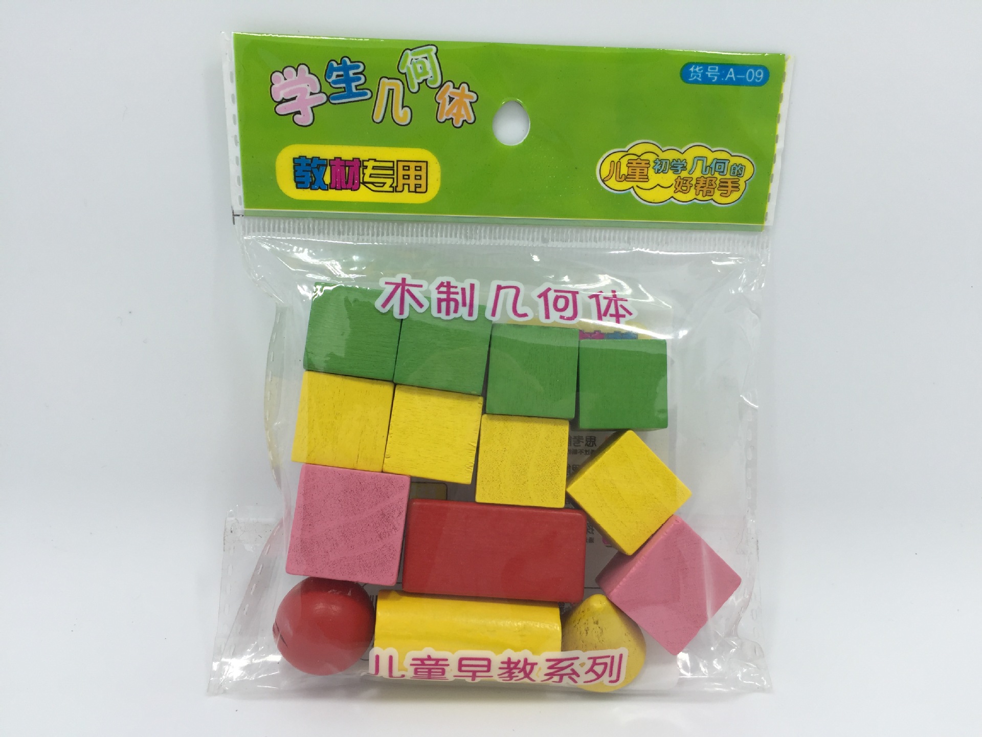 Mathematics teaching aid cube geometry color solid cube wood conical triangular square
