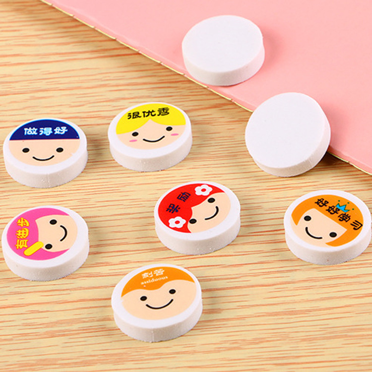 High Quality Teaching Aids Pattern Eraser Learning Stationery Cute with Words Expression Eraser Birthday Gift Pupil Prize