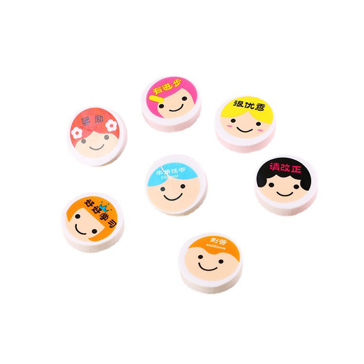 High Quality Teaching Aids Pattern Eraser Learning Stationery Cute with Words Expression Eraser Birthday Gift Pupil Prize