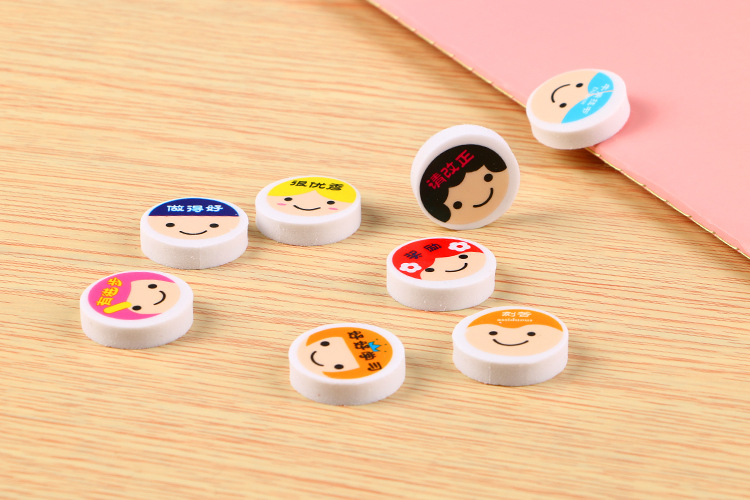 High Quality Teaching Aids Pattern Eraser Learning Stationery Cute with Words Expression Eraser Birthday Gift Pupil Prize