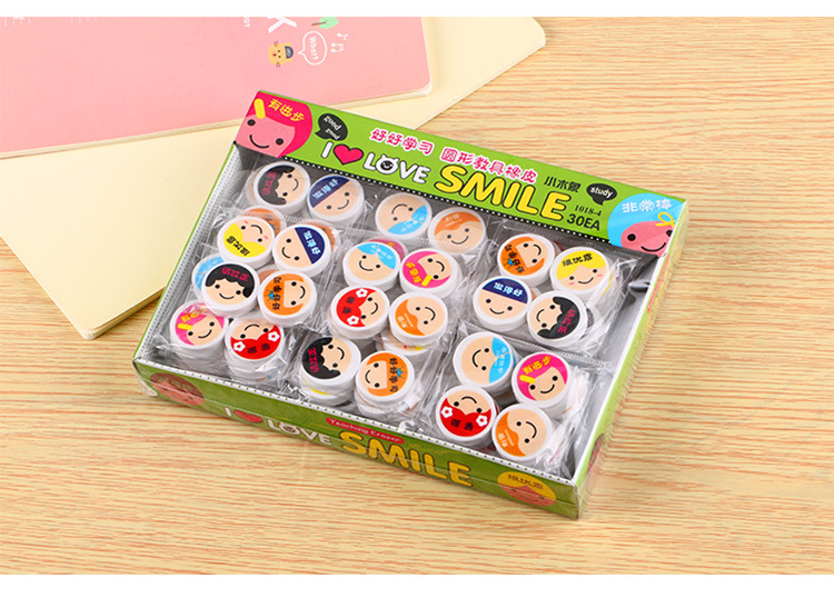 High Quality Teaching Aids Pattern Eraser Learning Stationery Cute with Words Expression Eraser Birthday Gift Pupil Prize