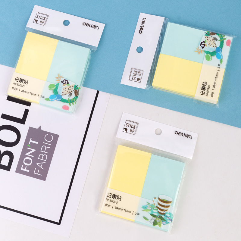Deli 66305 Sticky Notes Cute Multi-Functional Multi-Color Small Label Note Sticker Self-Adhesive Note Paper Easy to Tear