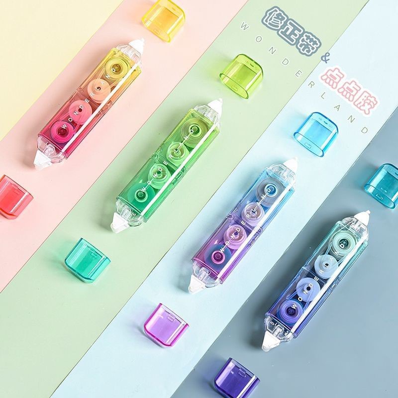 Tiangao 8138 Internet Celebrity Correction Tape Mini Dotting Glue Two-in-One Double-Sided Transparent Tape Correction Tape Double Spread