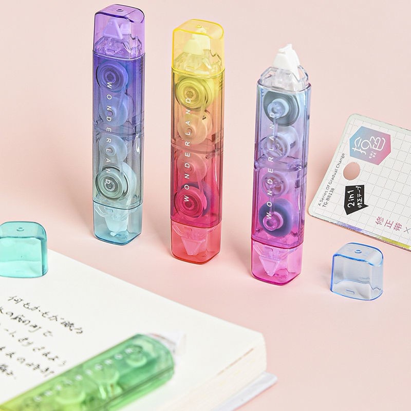 Tiangao 8138 Internet Celebrity Correction Tape Mini Dotting Glue Two-in-One Double-Sided Transparent Tape Correction Tape Double Spread
