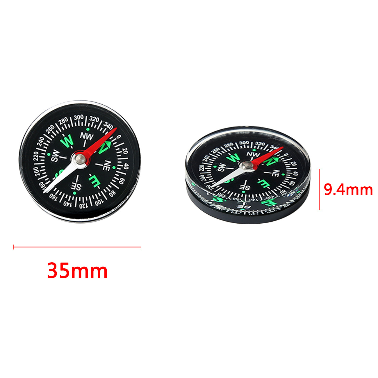 Professional Production 35mm Plastic Compass Export Pointer Type Compass Outdoor Gift Teaching Toy Compass