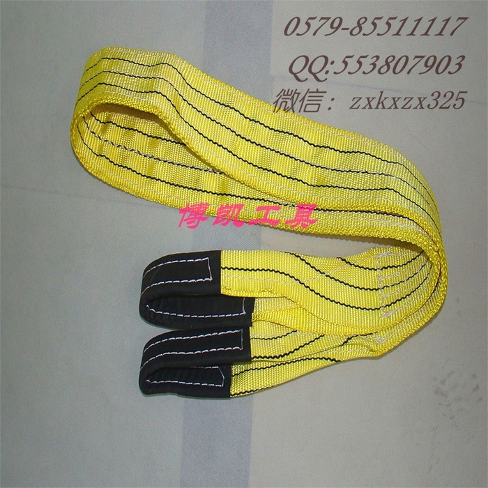 High strength and high strength double layer polyester tape for the mechanical lifting of the crane