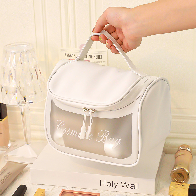 Transparent Simple Large Capacity Cosmetic Bag Travel Portable Portable Storage Bag Student Portable Large Capacity Pencil Case