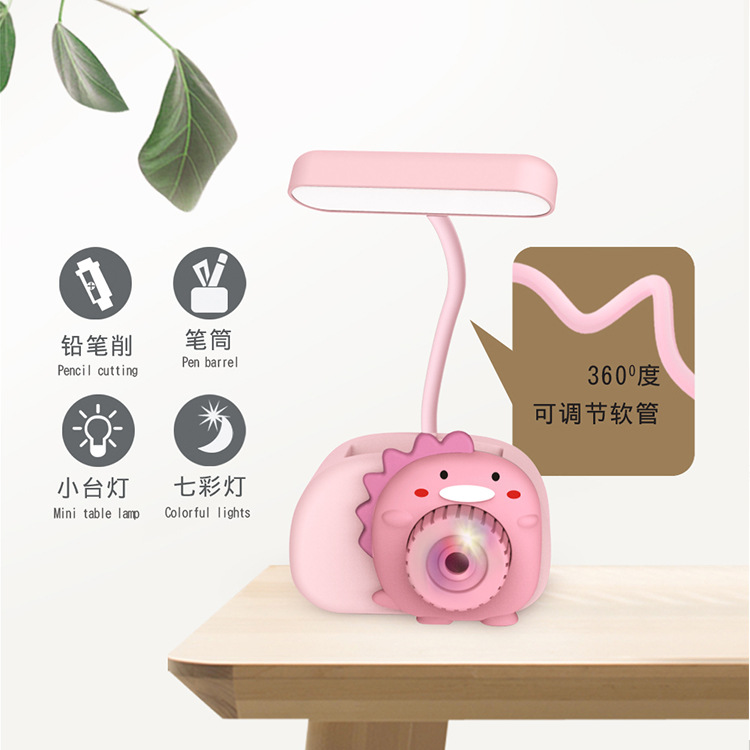 Cartoon Pencil Knife LED Desk Lamp Rechargeable Student Desk Bedside Table Bedroom Dorm Children&#039;s Reading and Learning