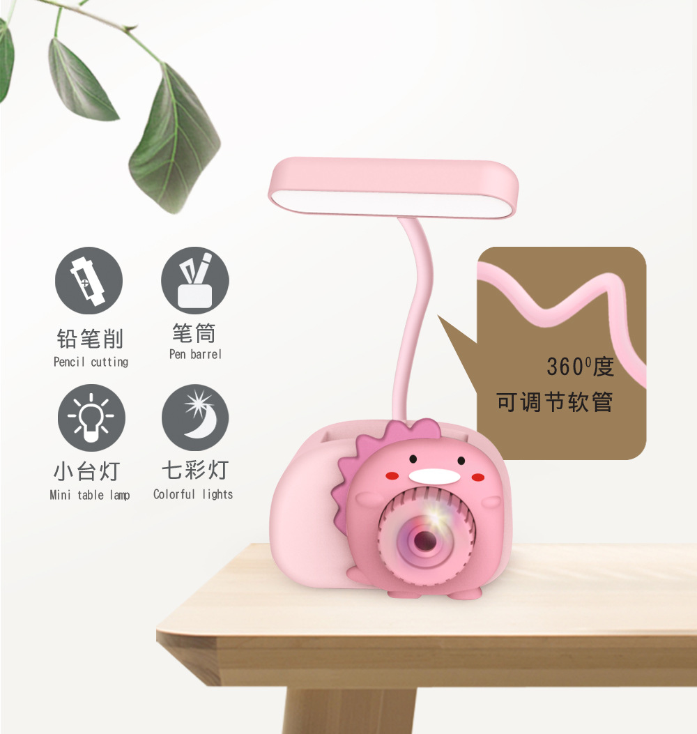 Cartoon Pencil Knife LED Desk Lamp Rechargeable Student Desk Bedside Table Bedroom Dorm Children's Reading and Learning