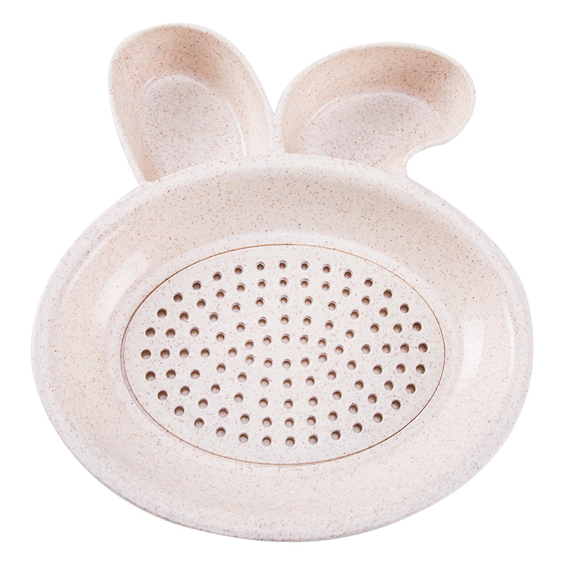 Kitchen Plastic Tape Vinegar Dish Rabbit Environmental Protection Small Straw Wonton Dumpling Plate Multi-Functional Double-Layer Drain Fruit Plate