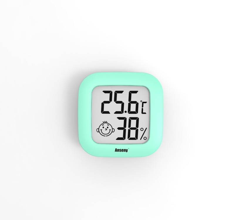 Temperature Moisture Meter Mini Thermometer with Smiling Face Temperature Humidity with Double-Sided Adhesive Tape