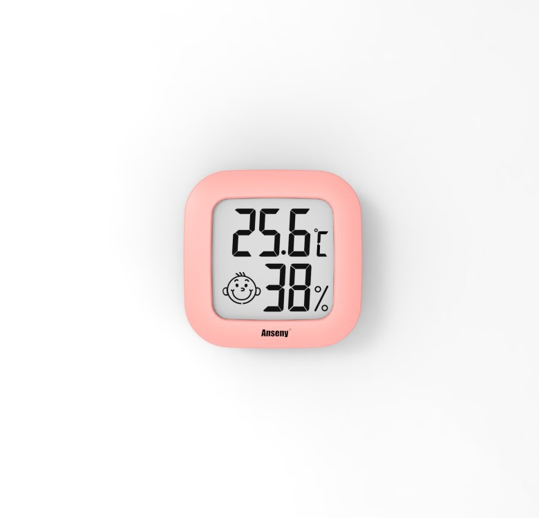 Temperature Moisture Meter Mini Thermometer with Smiling Face Temperature Humidity with Double-Sided Adhesive Tape