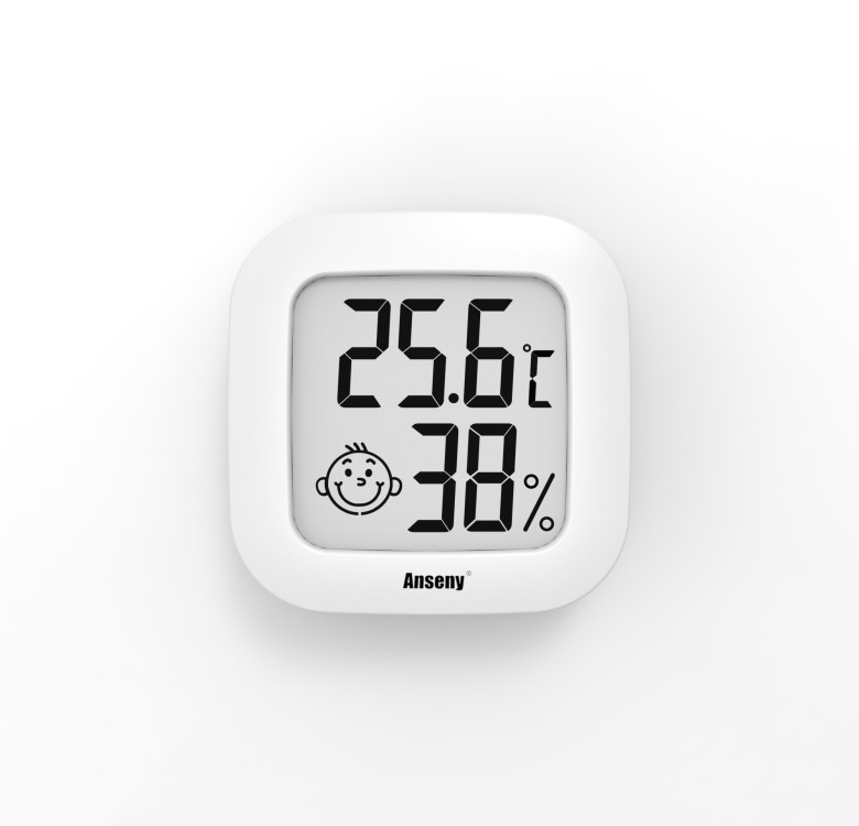 Temperature Moisture Meter Mini Thermometer with Smiling Face Temperature Humidity with Double-Sided Adhesive Tape