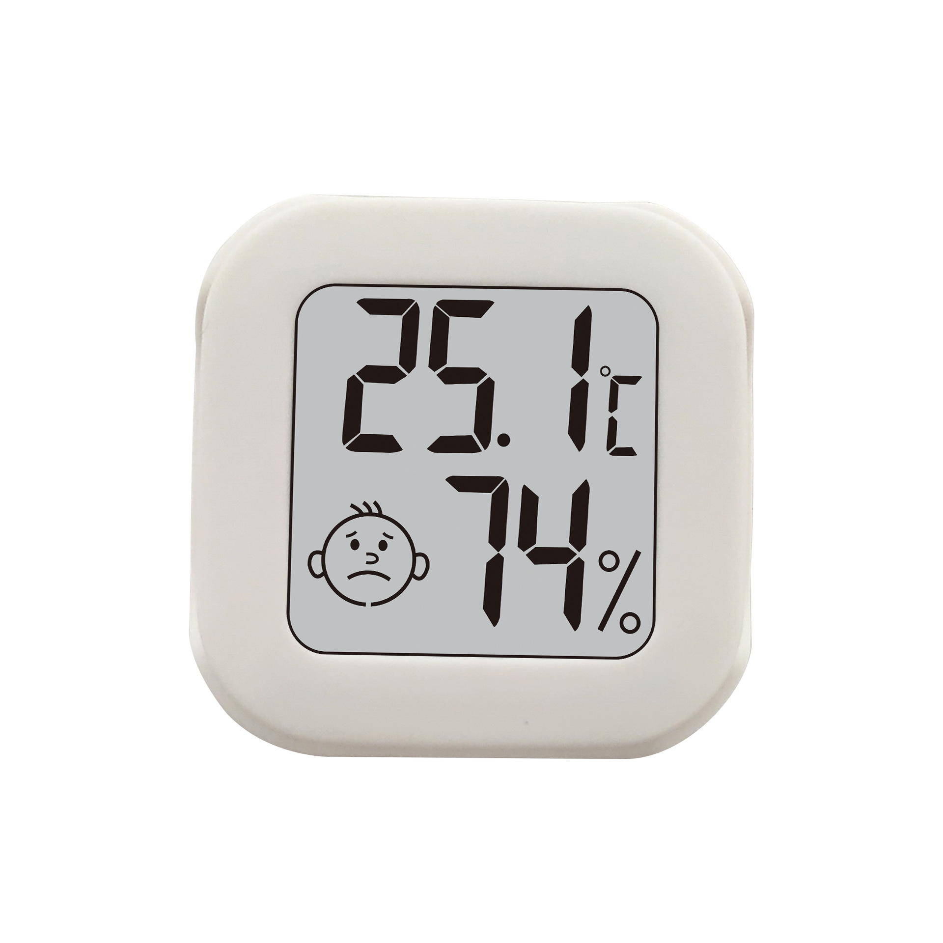 Temperature Moisture Meter Mini Thermometer with Smiling Face Temperature Humidity with Double-Sided Adhesive Tape