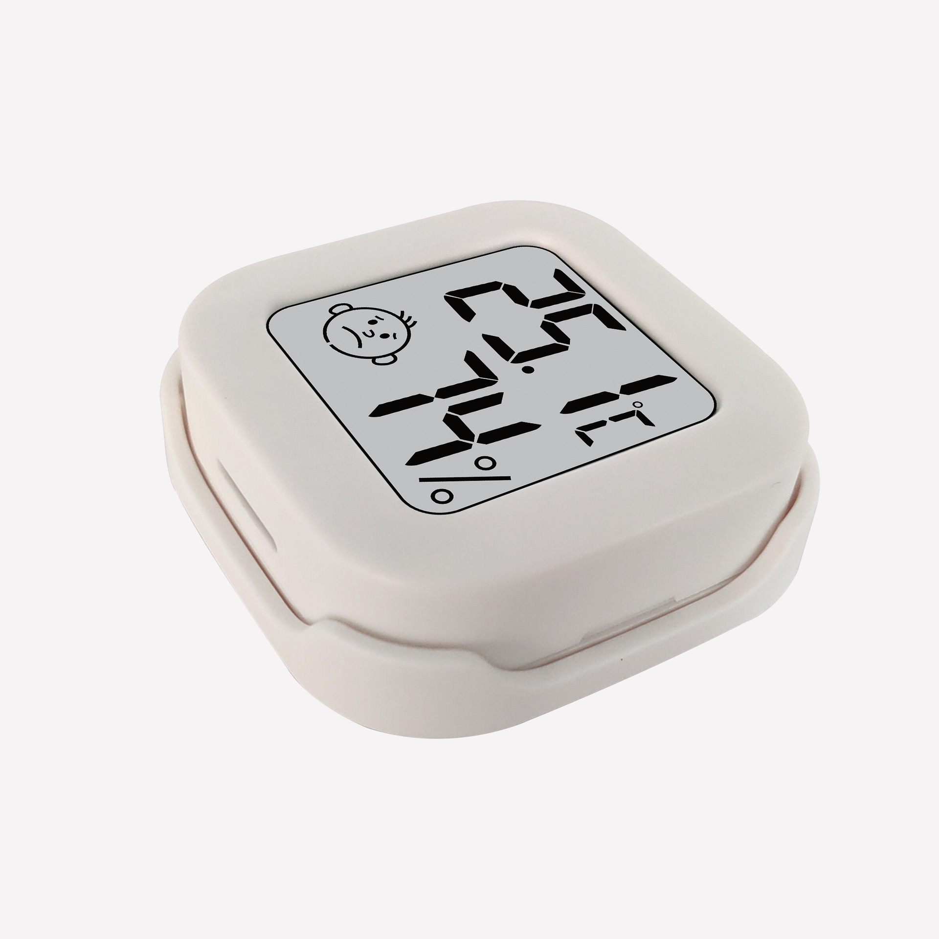 Temperature Moisture Meter Mini Thermometer with Smiling Face Temperature Humidity with Double-Sided Adhesive Tape