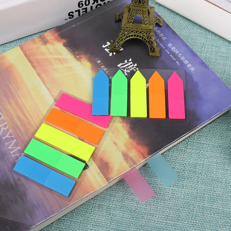 Fashion New Pet Index Label Sticky Note Fluorescent 5-Color Combination Nth Sticker Environmental Protection Sticky Note Customized Manufacturer