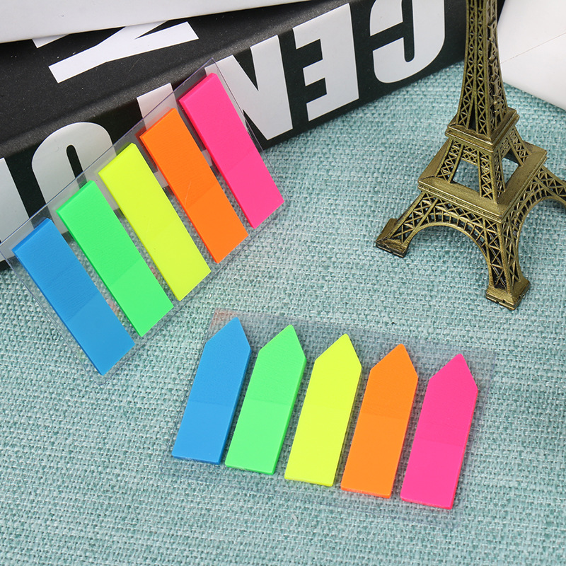 Fashion New Pet Index Label Sticky Note Fluorescent 5-Color Combination Nth Sticker Environmental Protection Sticky Note Customized Manufacturer