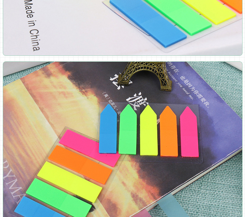 Fashion New Pet Index Label Sticky Note Fluorescent 5-Color Combination Nth Sticker Environmental Protection Sticky Note Customized Manufacturer