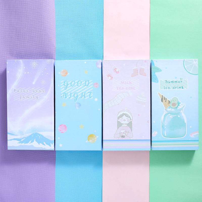 Yilan Sticky Notes Boxed Creative TikTok Cute Girl Heart Set Sticky Note Paper Color Note N Times Sticker Paper