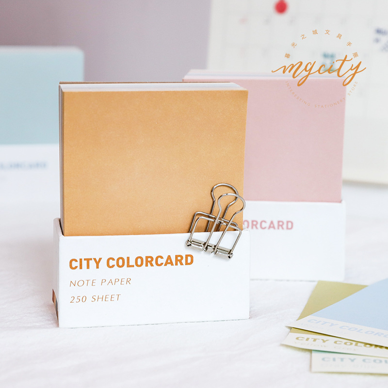 Twilight City Color Card Series Simple Solid Color Note Paper Message Memo Background Sticker for Students