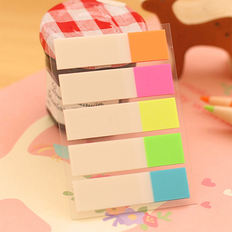 Korean Stationery Cute Creative Fluorescent Sticky Notes Classification Index Stickers Transparent Instruction Stickers Note Paper Note Sticker