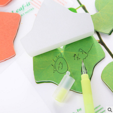 Creative Stationery Imitate Leaves Sticky Notes Environmental Protection Maple Leaf Note Sticker Classroom Note Message Sticker