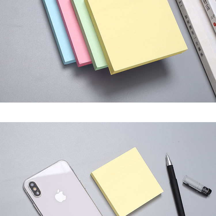 Color Sticky Note Note Sticker Takeaway Praise Post-It Notes Square Note Paper Office Notepad 76*76 Customization