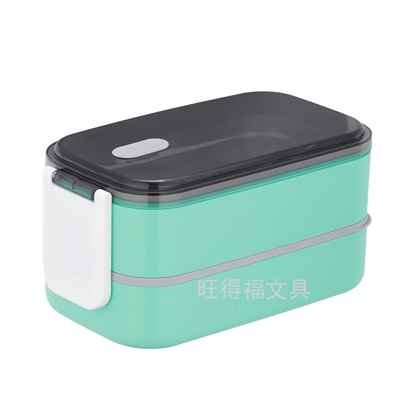 304 Stainless Steel Double Rounds Handle Insulation Lunch Box Tape Tableware Portable Bento Box Multi-Layer Lunch Box 1400ml