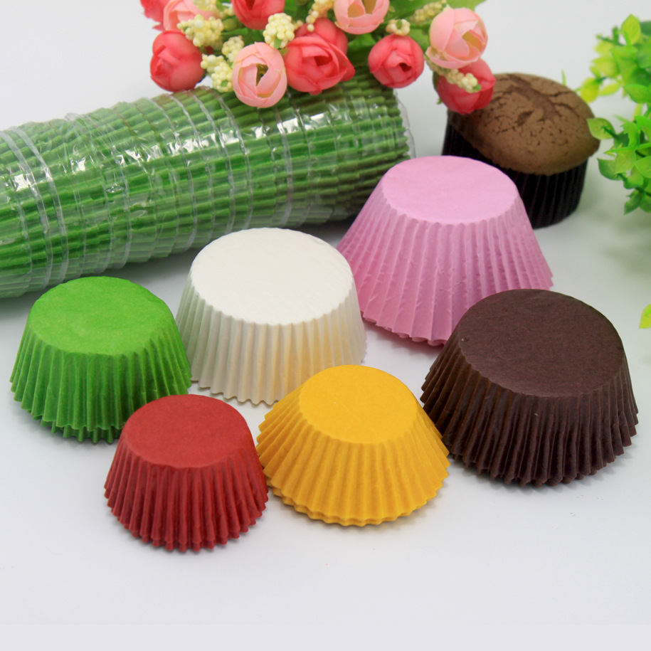 Cake Paper Tomafen Cup Muffin Muffin Paper Cup Oven High Temperature Baking Solid Color Oil-Proof Film Paper Pad Stall Supply