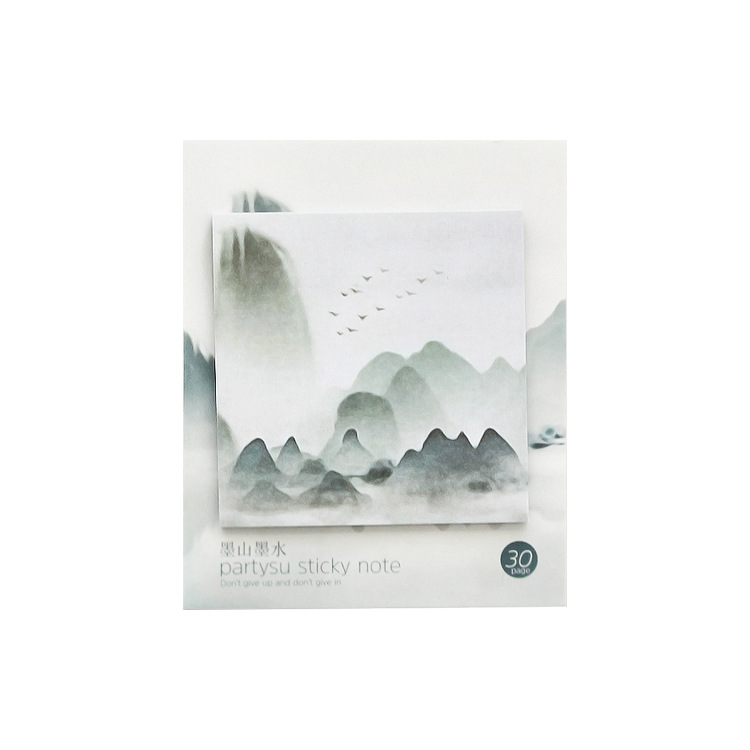 Antique Landscape Sticky Notes Chinese Style Tear-off Note Small Notebook Notes Left Note N Times Sticker Notepad Wholesale