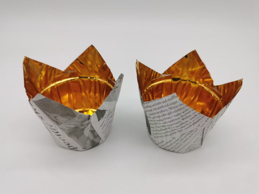 Tulip Flame Cup Cake Cup Cake Paper Cake Paper Tray Anti-Oil Paper Gold Paper Cup Roll Mouth Cup