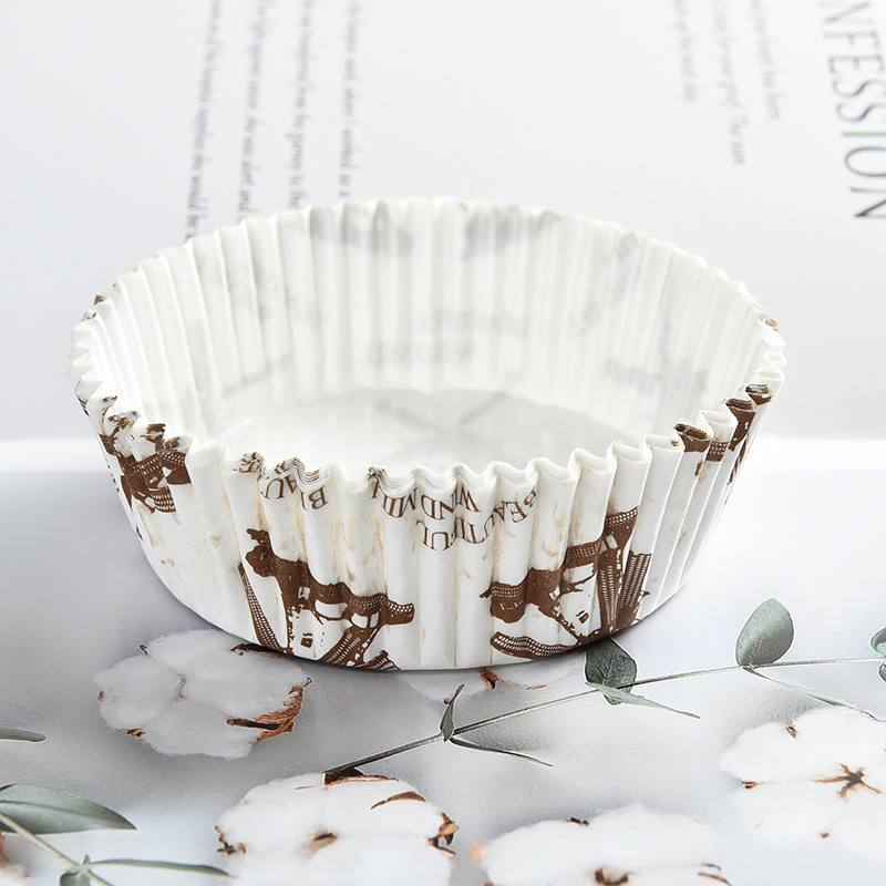 Heatproof Baking Coated Paper Cup Cake Disposable Windmill Cake Paper Tray Pet Food Grade Daifuku Base Support