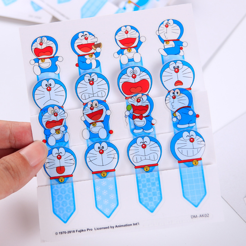 Officially Authorized Doraemon Bookmark Sticker Transparent PVC Classification Instruction Note Paper Index Blue Fat Man Gift