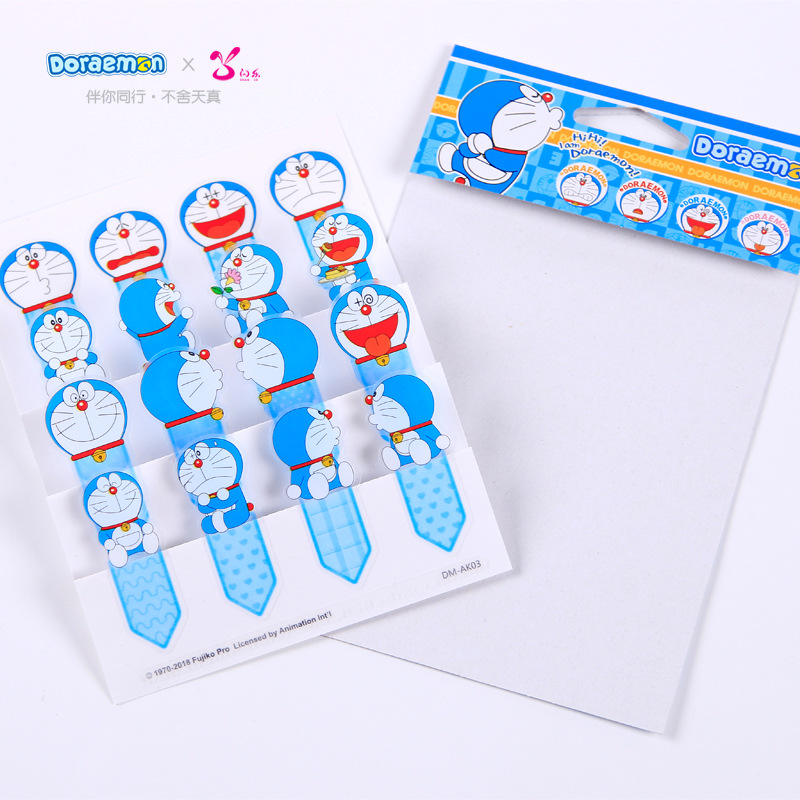 Officially Authorized Doraemon Bookmark Sticker Transparent PVC Classification Instruction Note Paper Index Blue Fat Man Gift