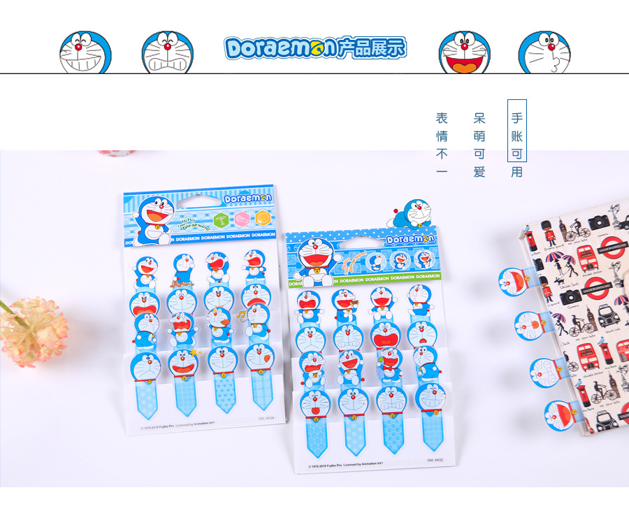 Officially Authorized Doraemon Bookmark Sticker Transparent PVC Classification Instruction Note Paper Index Blue Fat Man Gift Officially Authorized Doraemon Bookmark Sticker Transparent PVC Classification Instruction Note Paper Index Blue Fat Man Gift