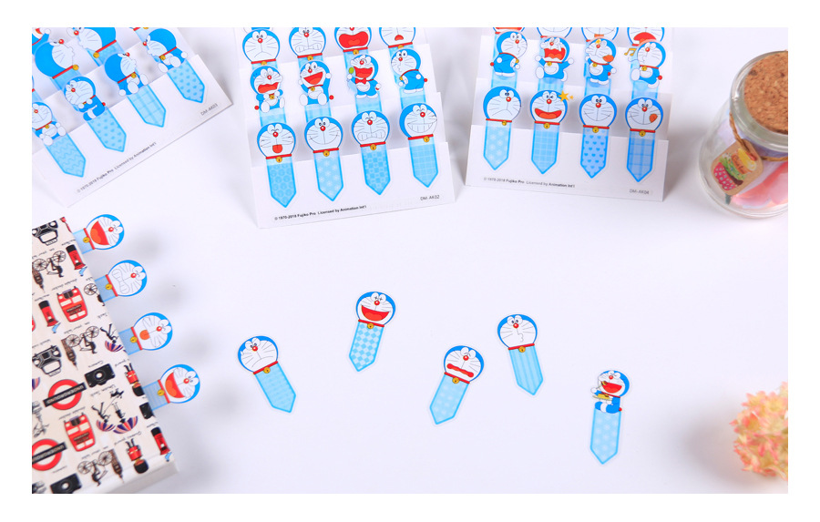 Officially Authorized Doraemon Bookmark Sticker Transparent PVC Classification Instruction Note Paper Index Blue Fat Man Gift Officially Authorized Doraemon Bookmark Sticker Transparent PVC Classification Instruction Note Paper Index Blue Fat Man Gift
