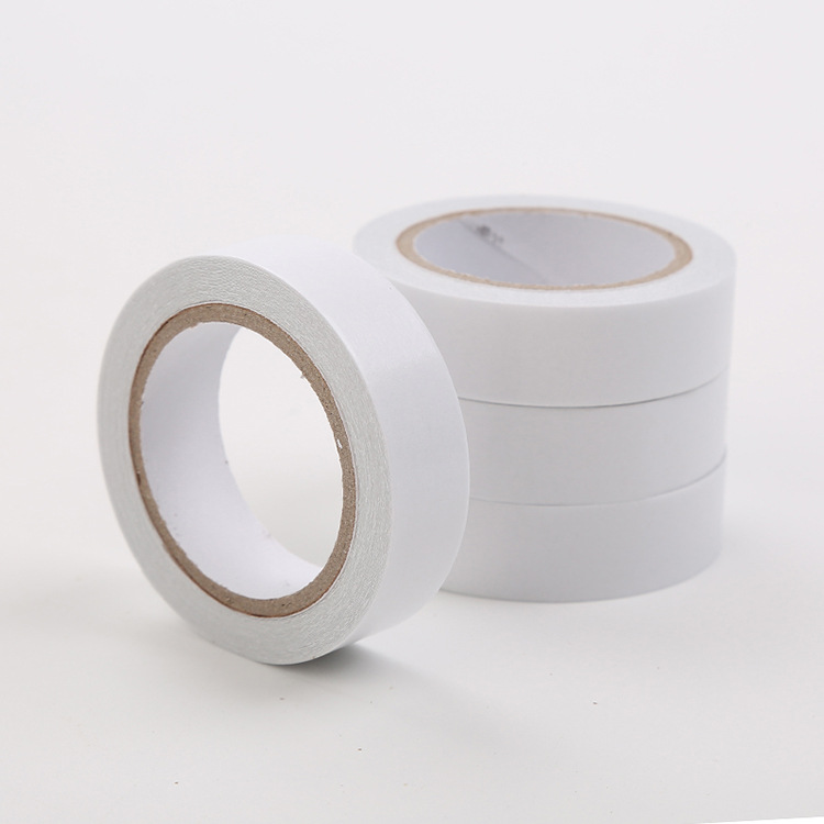 Factory Wholesale High Viscosity Hot Melt Double-Sided Adhesive Student White Hand Tear Strong Double-Sided Adhesive Tape Transparent Office Supplies