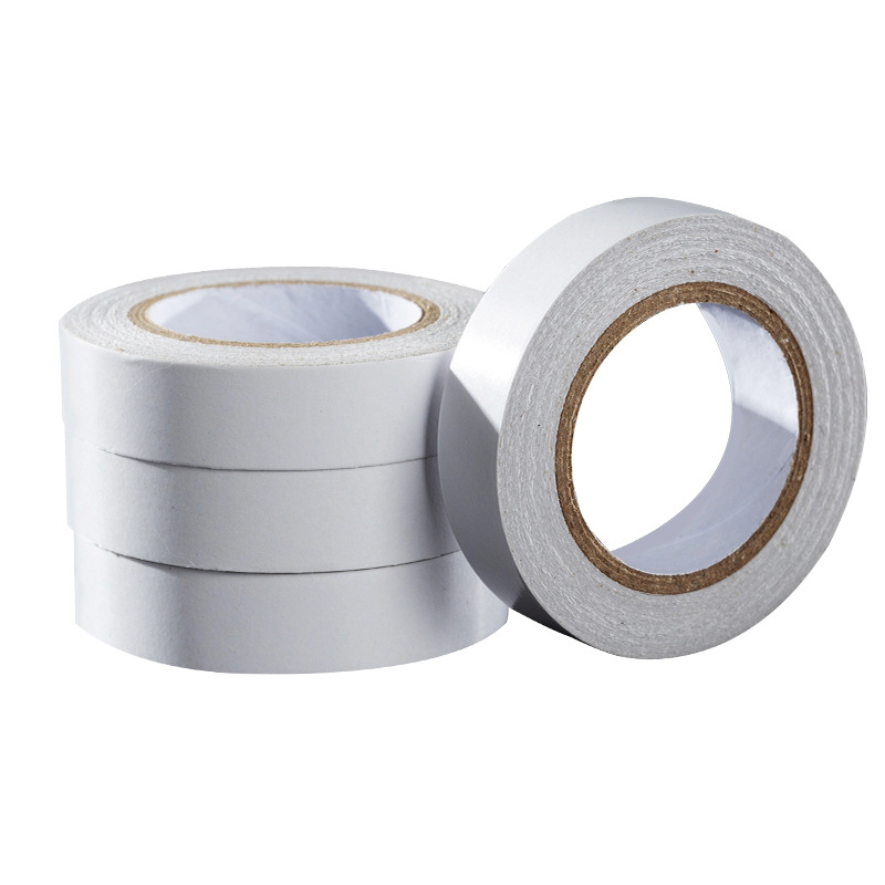 Factory Wholesale High Viscosity Hot Melt Double-Sided Adhesive Student White Hand Tear Strong Double-Sided Adhesive Tape Transparent Office Supplies