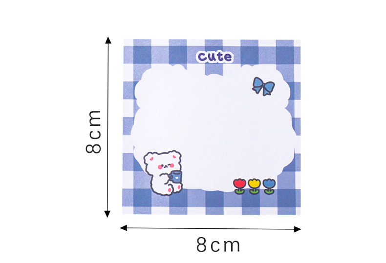 Korean Style Cute Cartoon Bear Girl Sticky Notes Creative Student Note Sticker Message Notepad Tearable Note Paper