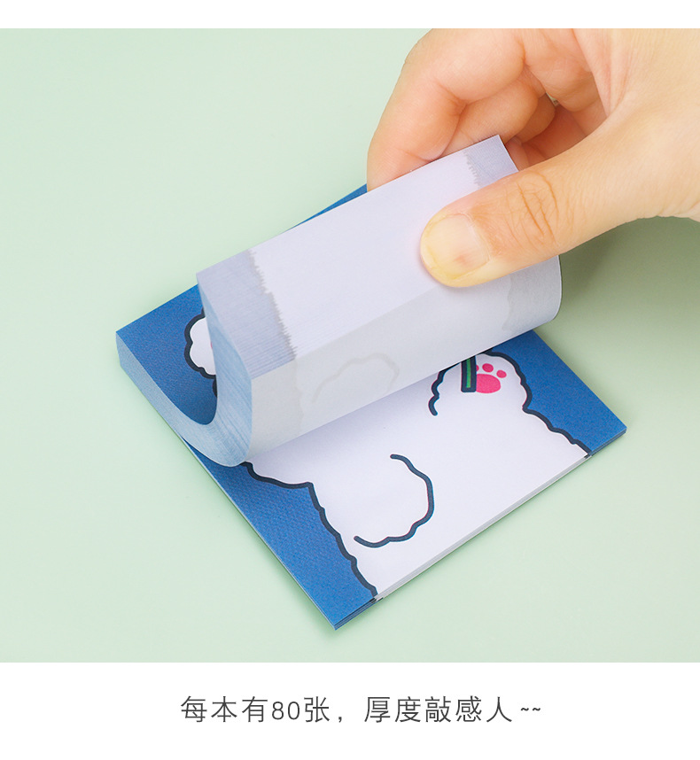 Korean Style Cute Cartoon Bear Girl Sticky Notes Creative Student Note Sticker Message Notepad Tearable Note Paper