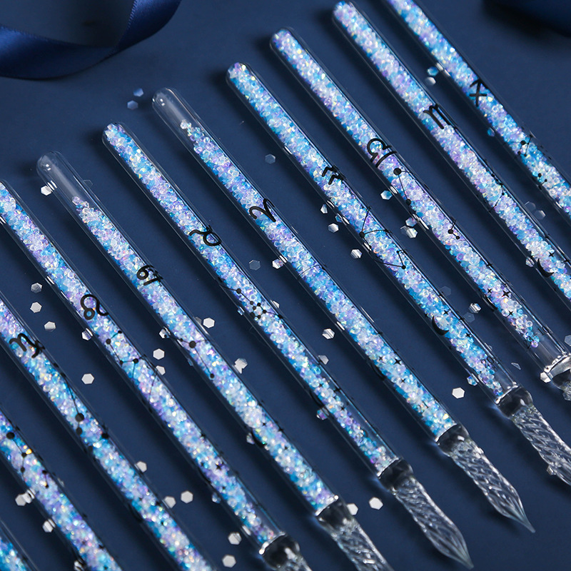 Twelve Constellation Creative Signature Pen Students Dip Ball Pen Gift Set Ink Internet Celebrity Handmade Dipping Pen Ball Pen