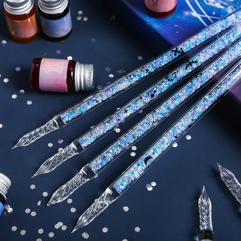 Twelve Constellation Creative Signature Pen Students Dip Ball Pen Gift Set Ink Internet Celebrity Handmade Dipping Pen Ball Pen