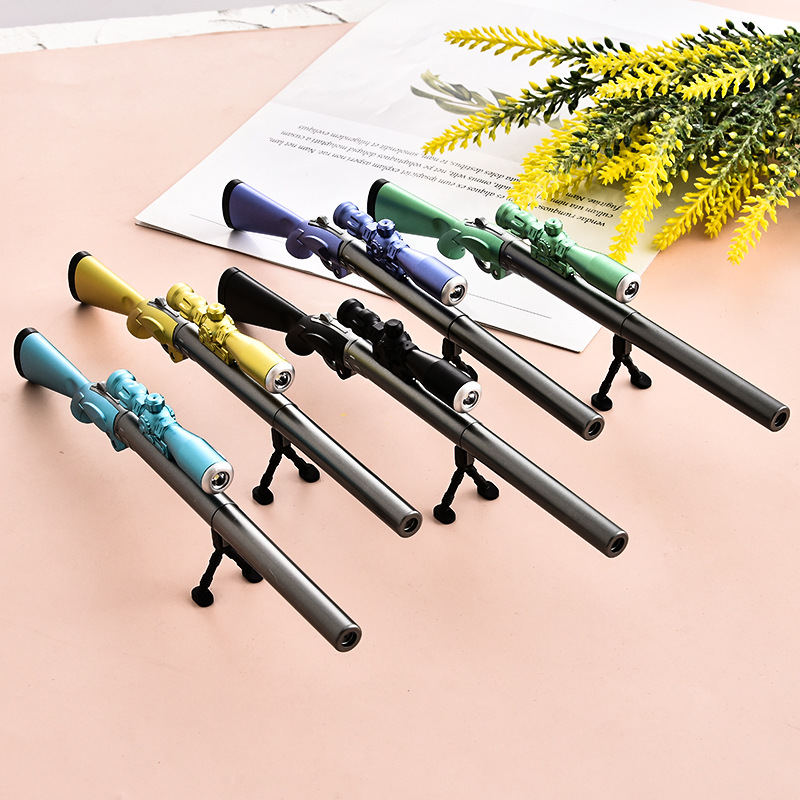 New Toy with Light Gun Gel Pen Neutral Ball Pen Creative Stationery for Students Cute Learning