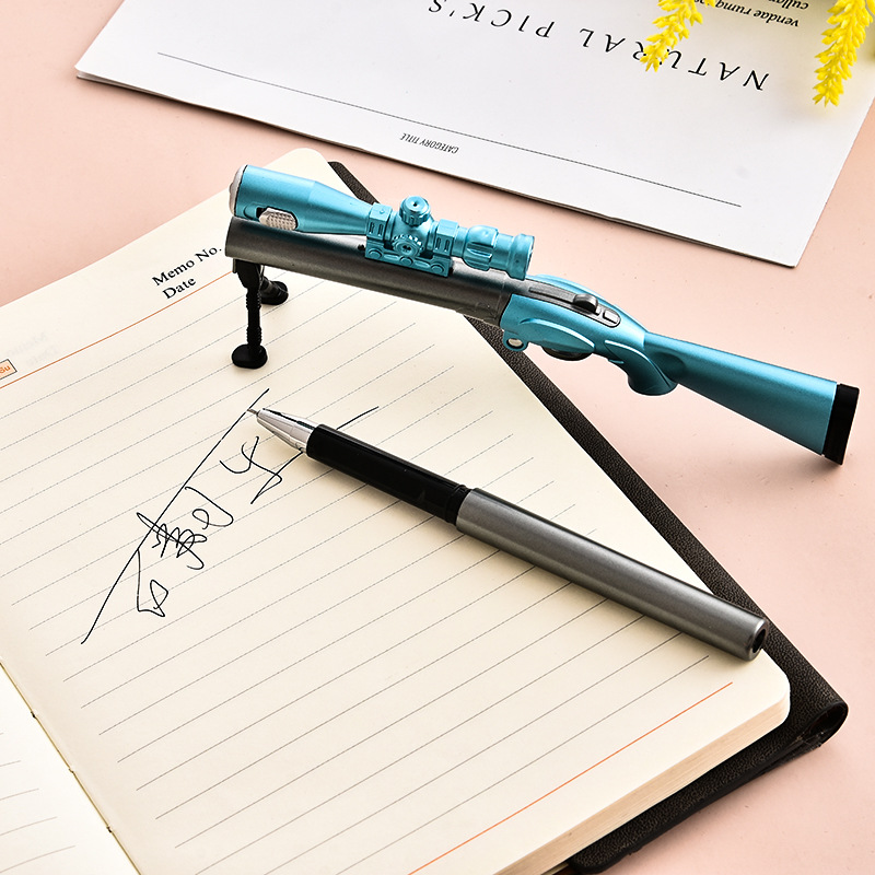 New Toy with Light Gun Gel Pen Neutral Ball Pen Creative Stationery for Students Cute Learning
